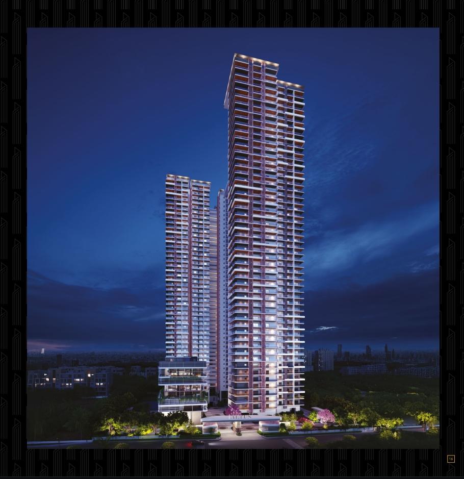 Altus by Hallmark twin-tower high-rise at twilight in Kondapur, Hyderabad